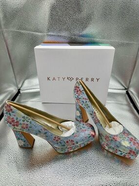 Katy Perry Collections Light Blue Floral Platform Pumps